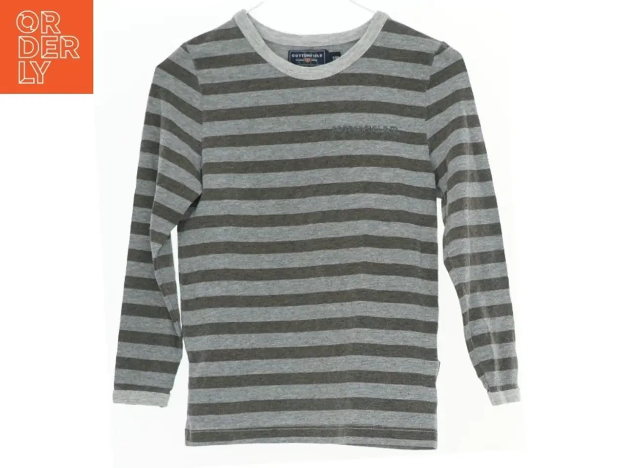 Billede 1 - Langærmet gråstribet trøje fra Cottonfield (str. 110)