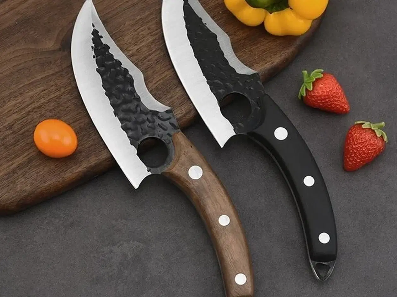 Billede 2 - Ergonomisk japansk urtekniv – sort træhåndtag