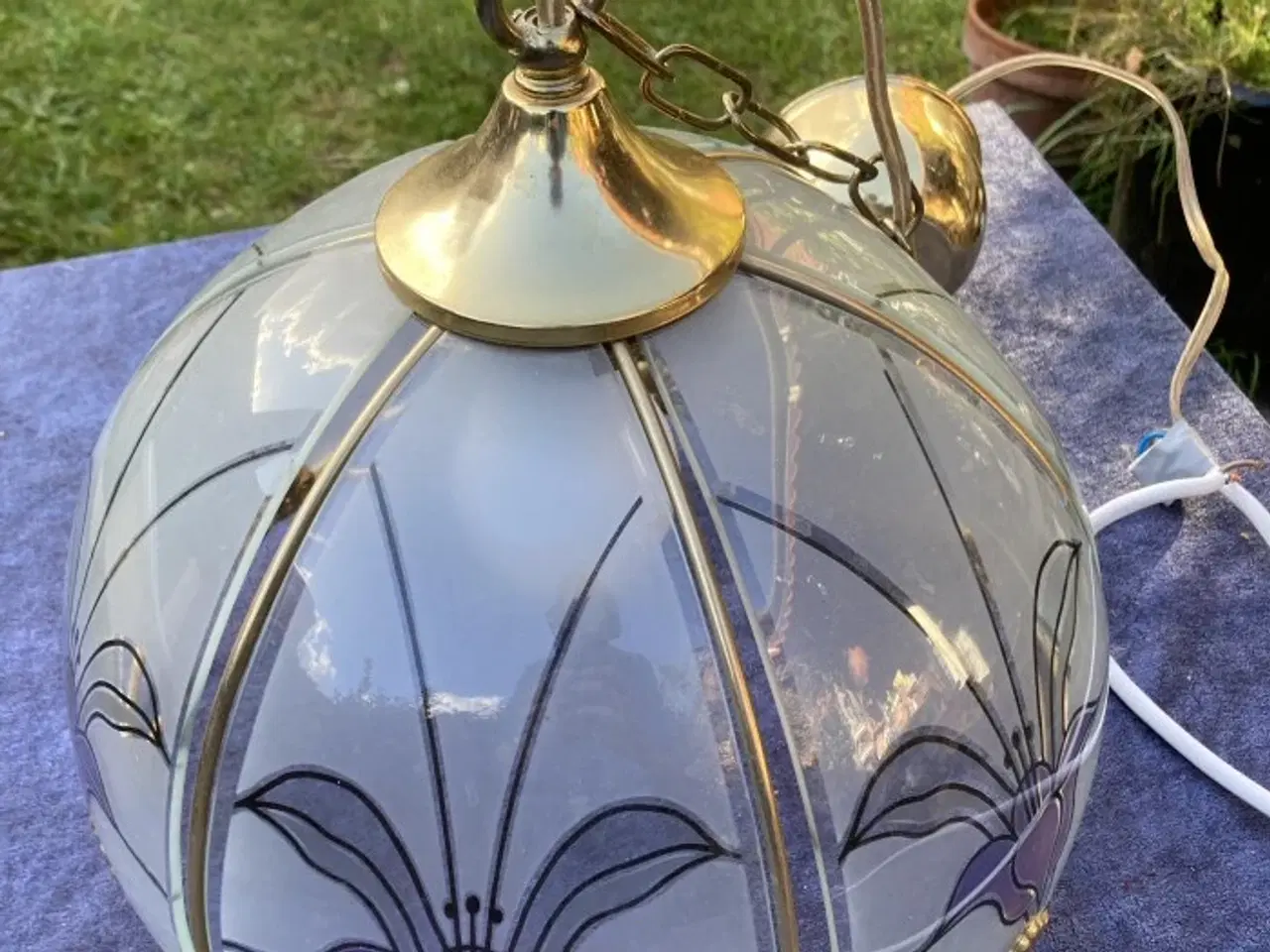 Billede 1 - Loftslampe glas art deco mønster