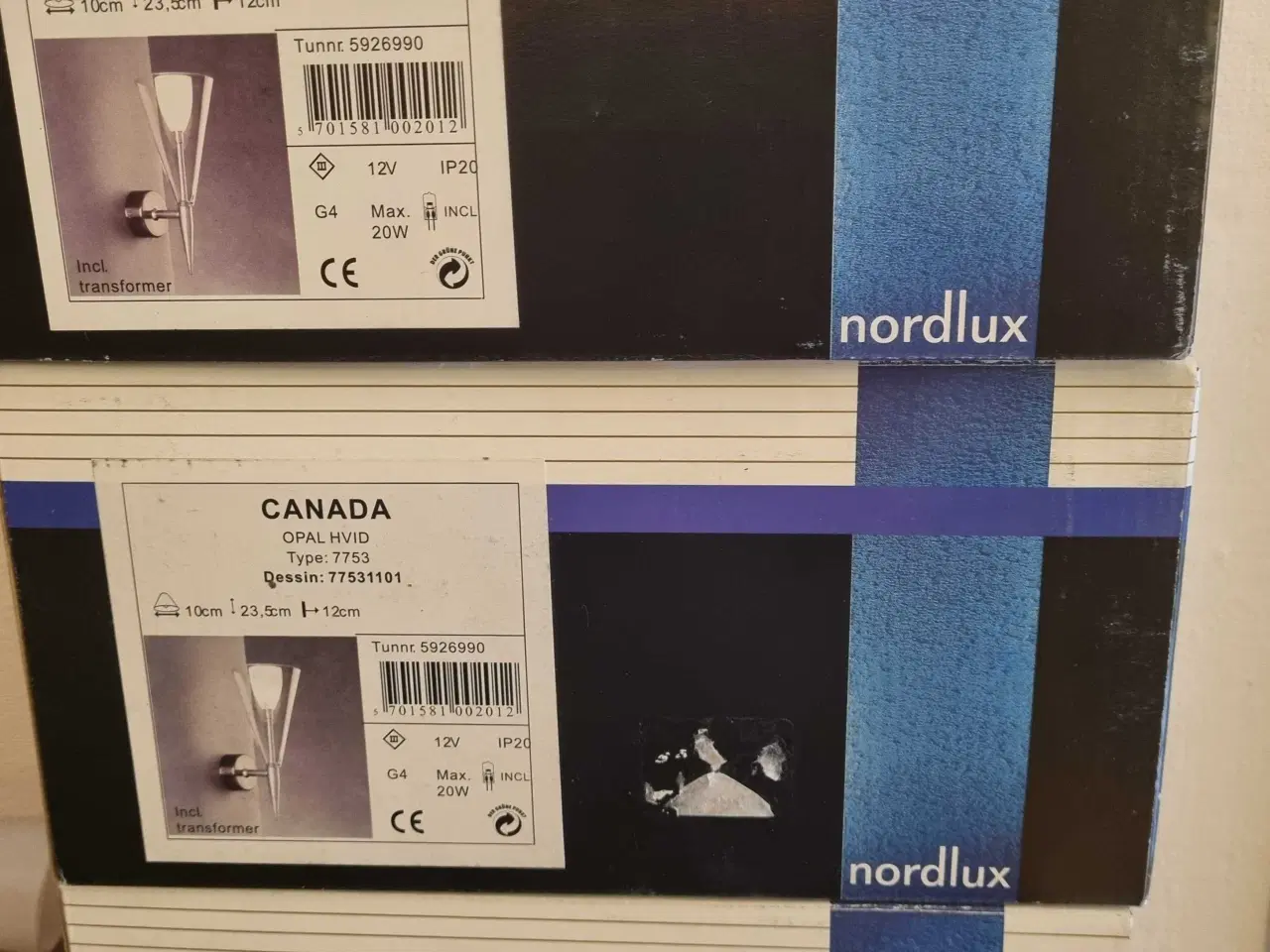 Billede 3 - Canada Nordlux Væglamper i glas og stål