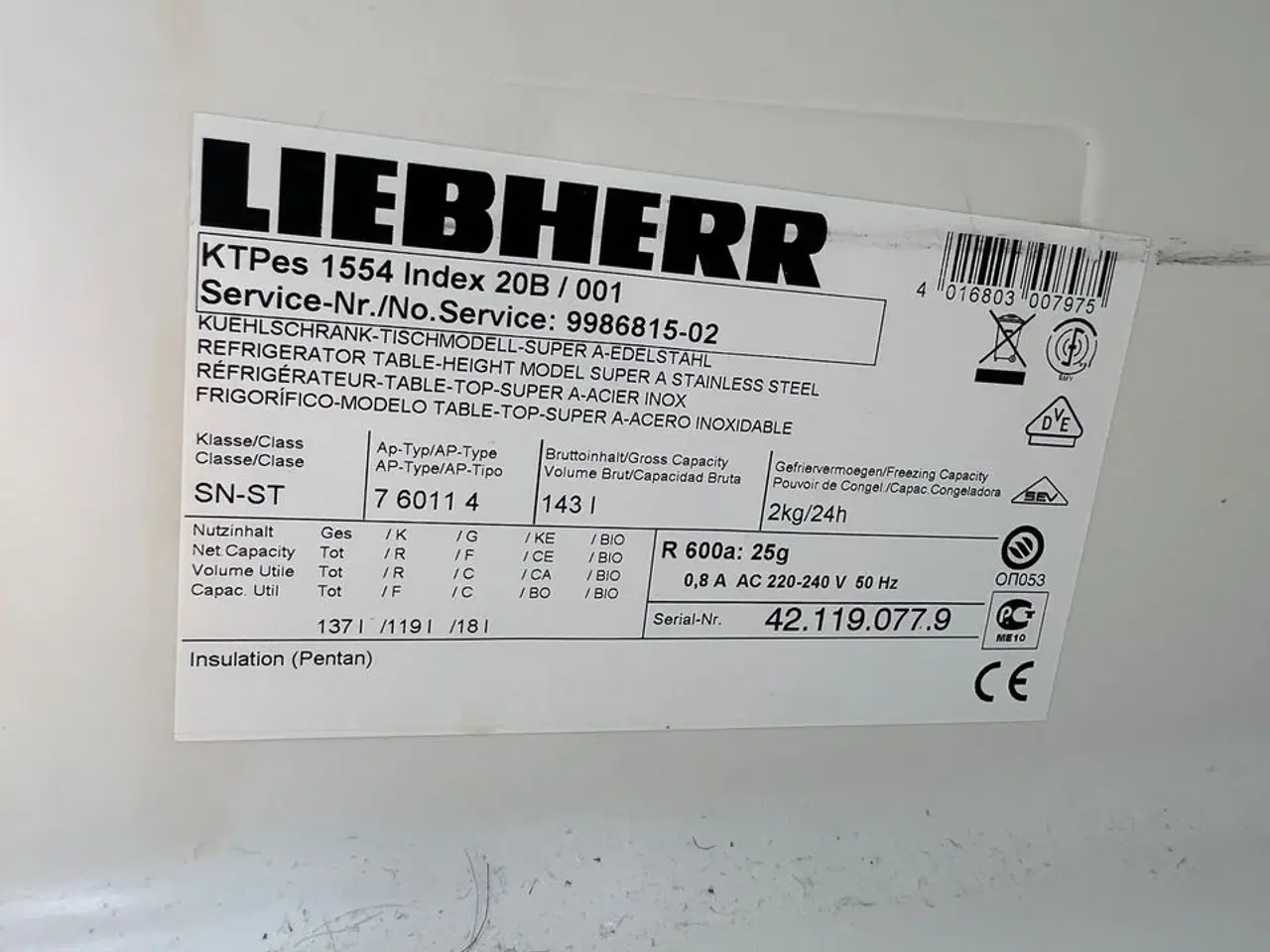 Billede 6 - Køle/fryseskab LIEBHERR