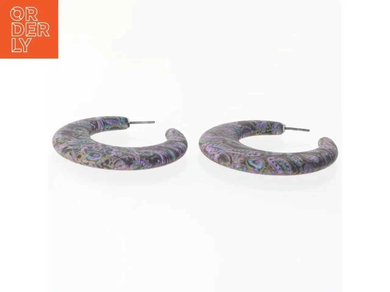 Billede 2 - Mønstrede øreringe i retrostil (str. Ø. 4,5 cm)