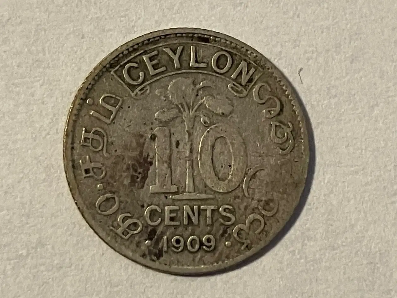 Billede 1 - 10 Cents Ceylon 1909
