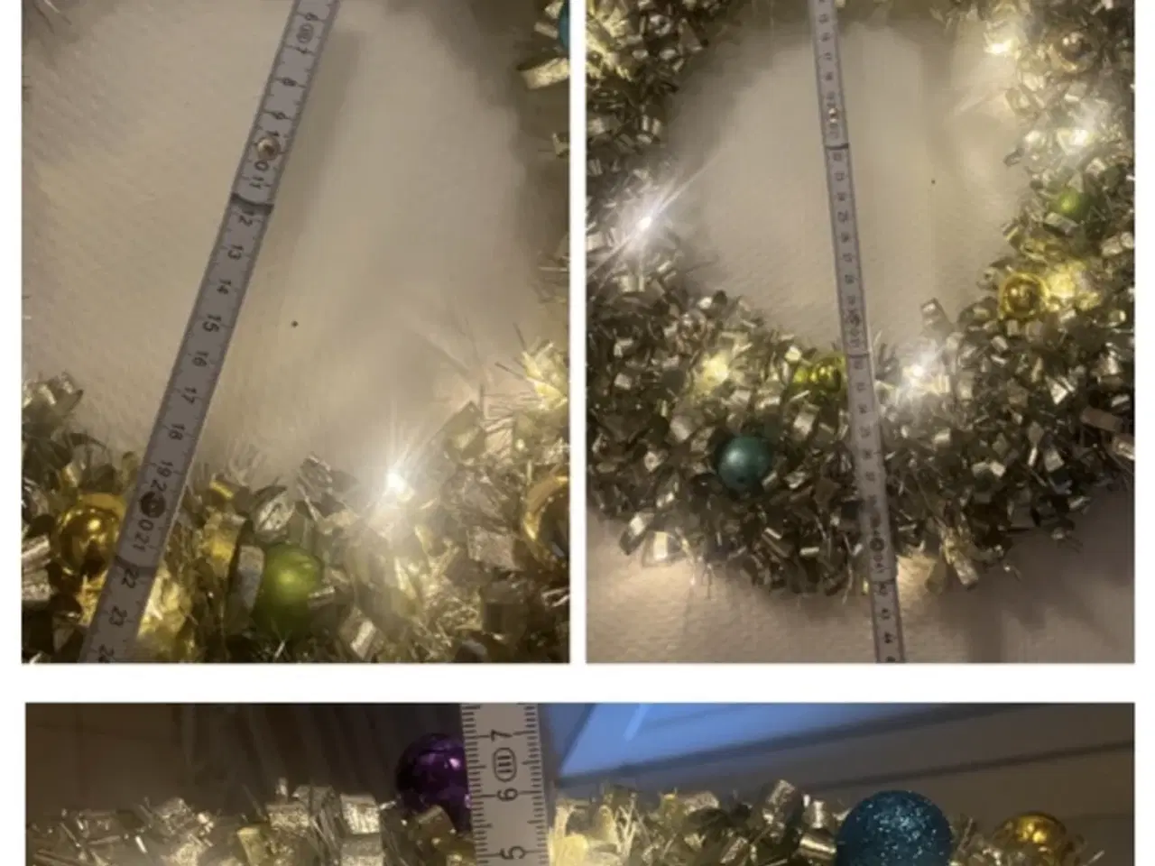 Billede 1 - Glitter “guld” dørkrans / julekrans 