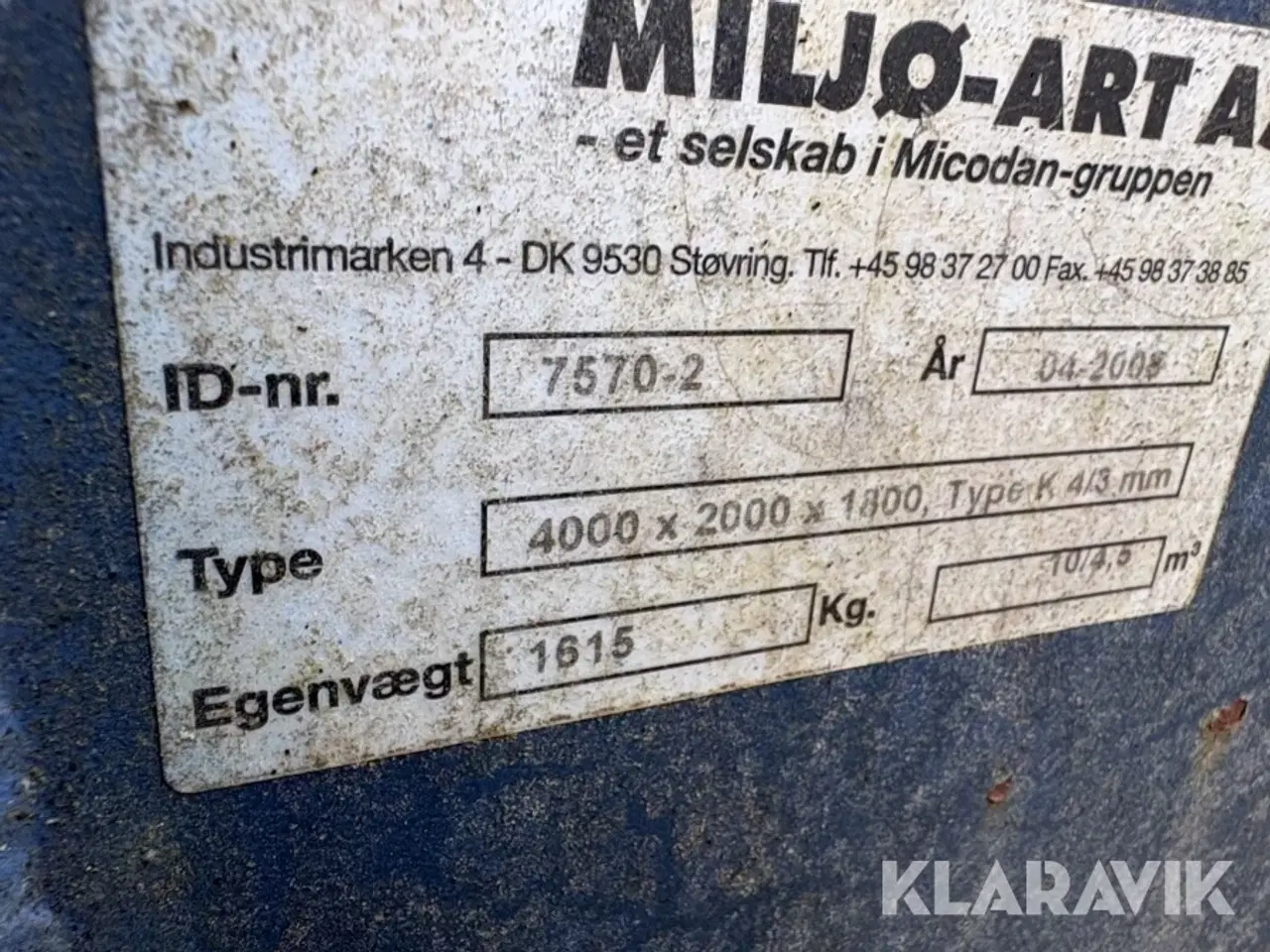 Billede 8 - Affaldscontainer m Kroghejs Miljø-art -AS 4000 x 2000 x 1800 mm o