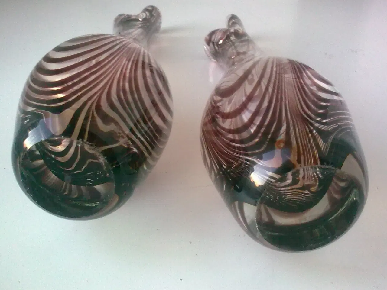 Billede 3 - Stribet næbvase Kastrup glas Holmegaard