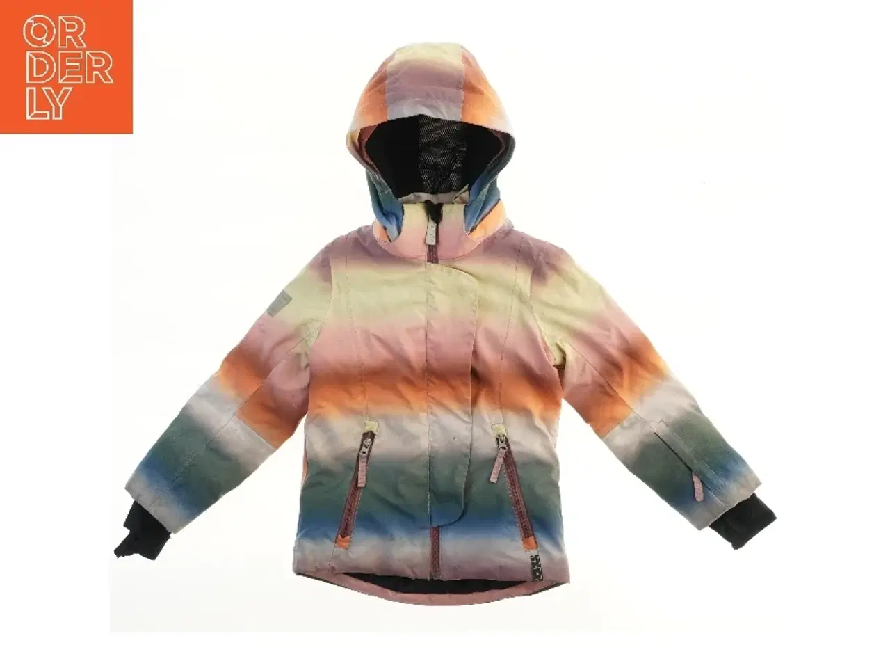 Billede 1 - Farverig vinterjakke med hætte fra Molo (str. 122)