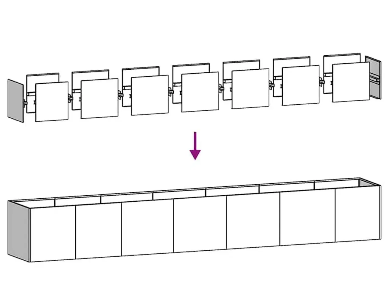 Billede 6 - Plantekasse sort 280x40x40 cm koldvalset stål