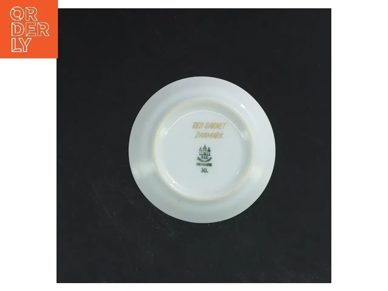 Billede 3 - Porcelænsbakke med gulddesign fra B&G Denmark (str. Ø 8,5 cm)