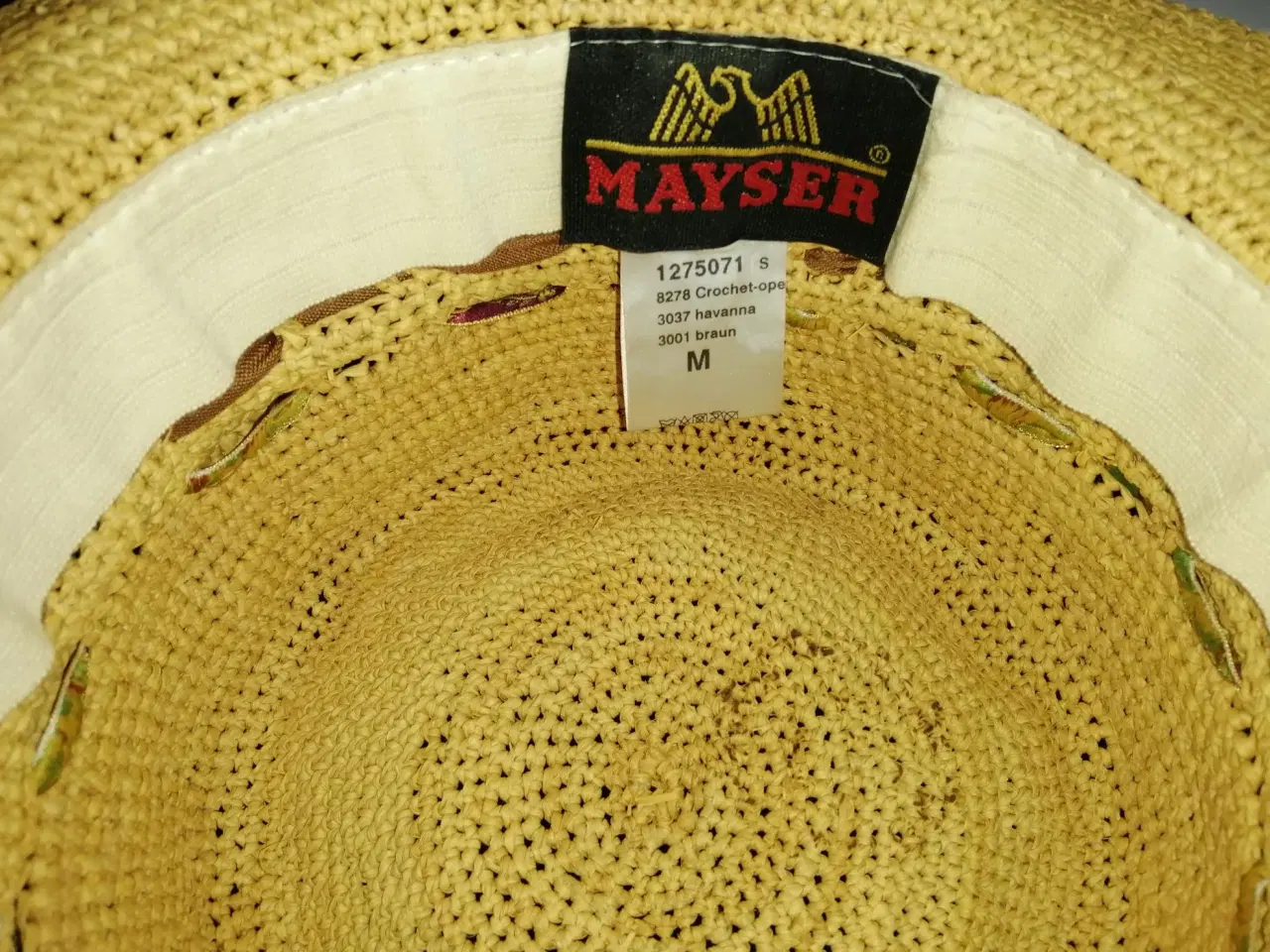 Billede 3 - MAYSER HÅNDLAVET STRÅHAT, STR. M/58, SOM NY