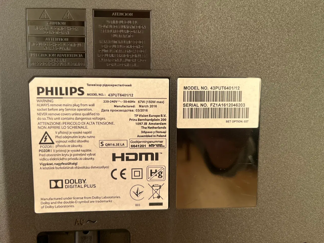 Billede 5 - Philips 43" TV med Ambilight - Model: 43PUT6401/12