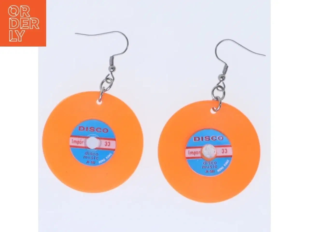 Billede 1 - Disco vinyl-øreringe (str. Ø 40 mm)