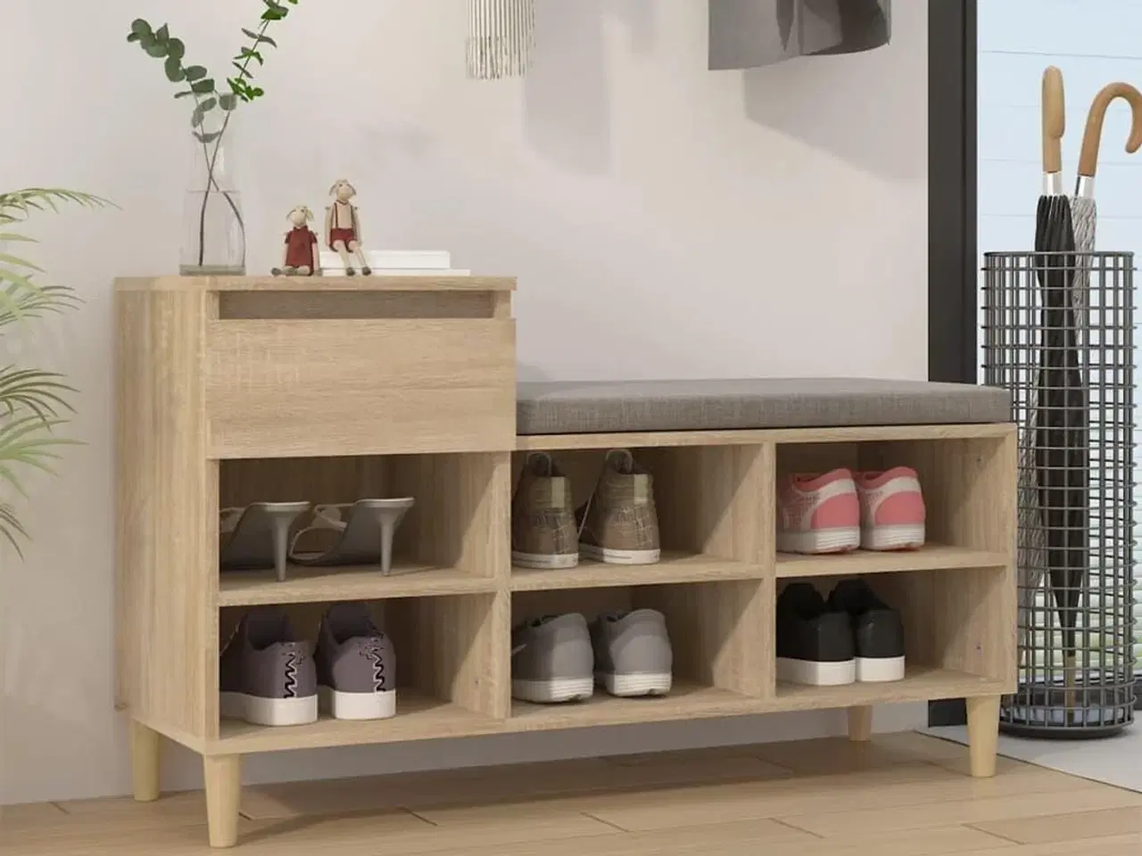 Billede 1 - Skoreol 102x36x60 cm konstrueret træ sonoma-eg