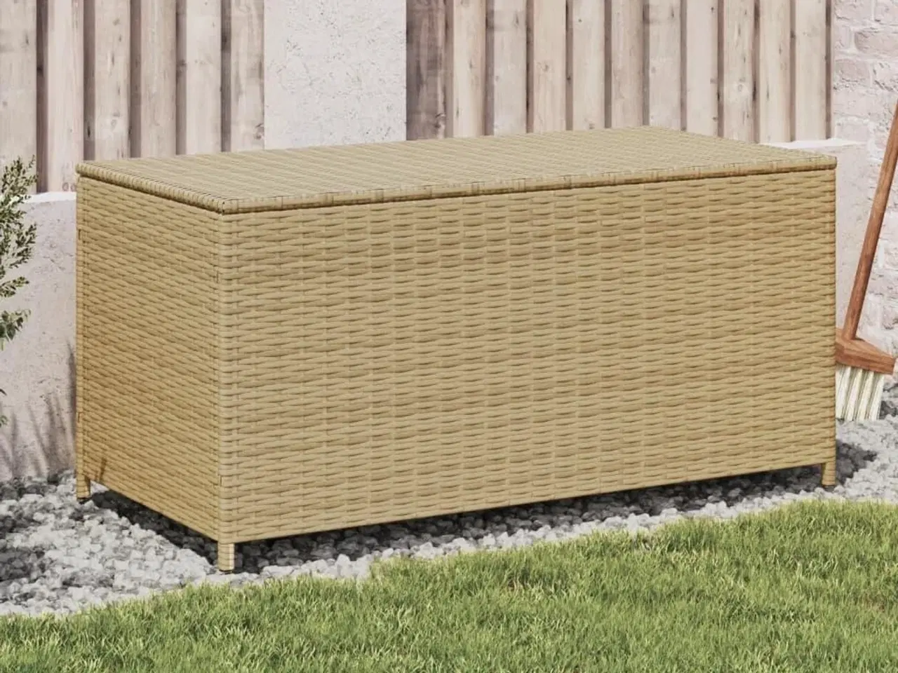 Billede 1 - Opbevaringsboks til haven 190 l polyrattan beige