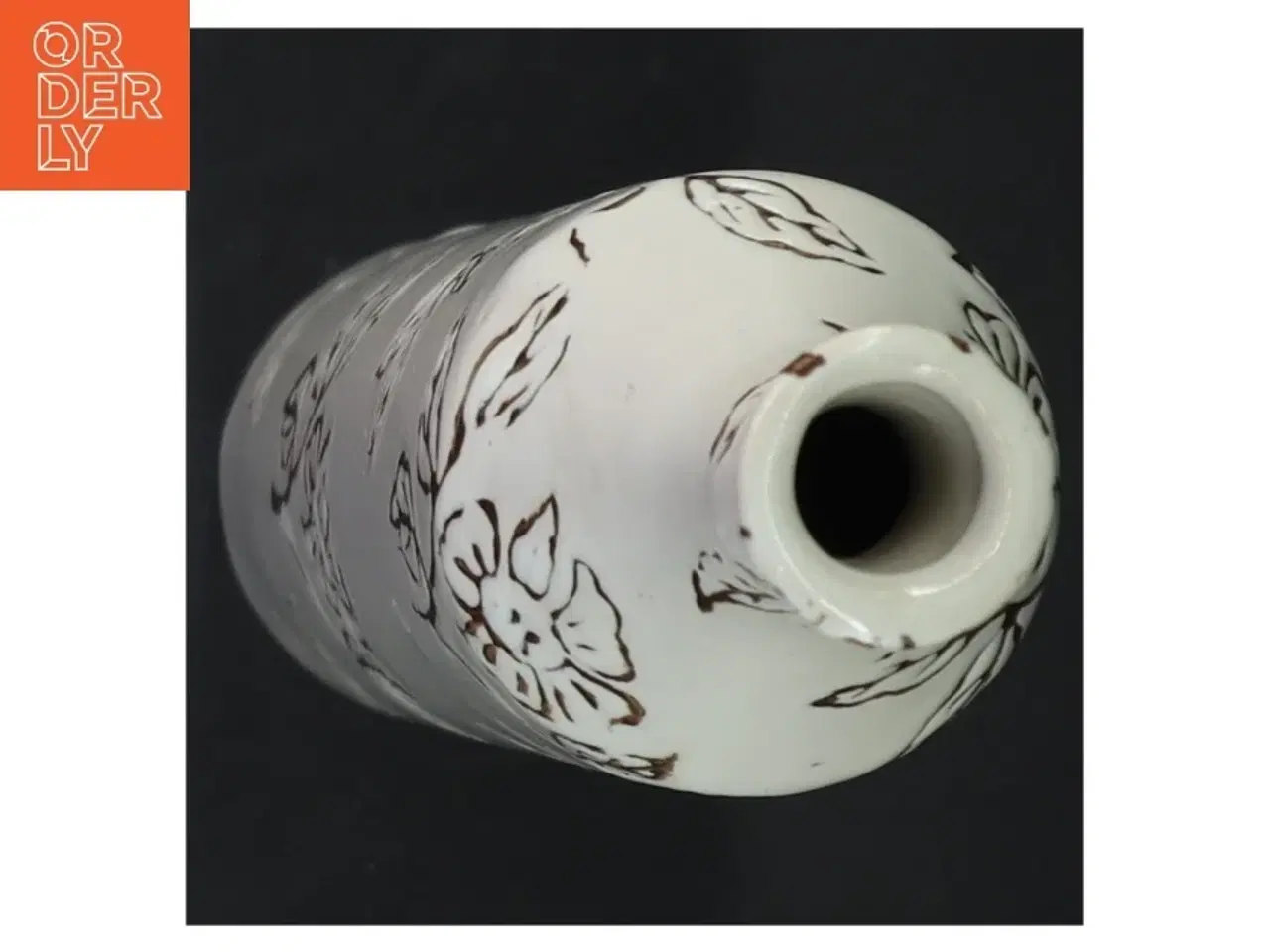 Billede 2 - Dekorativ keramik vase med blomstermotiv (str. 28 x 5 ,5 cm)
