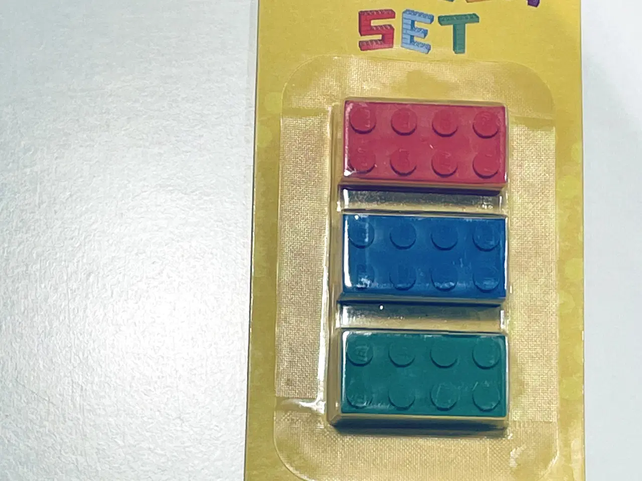 Billede 1 - LEGO Viskelædere – rød, blå og grøn 