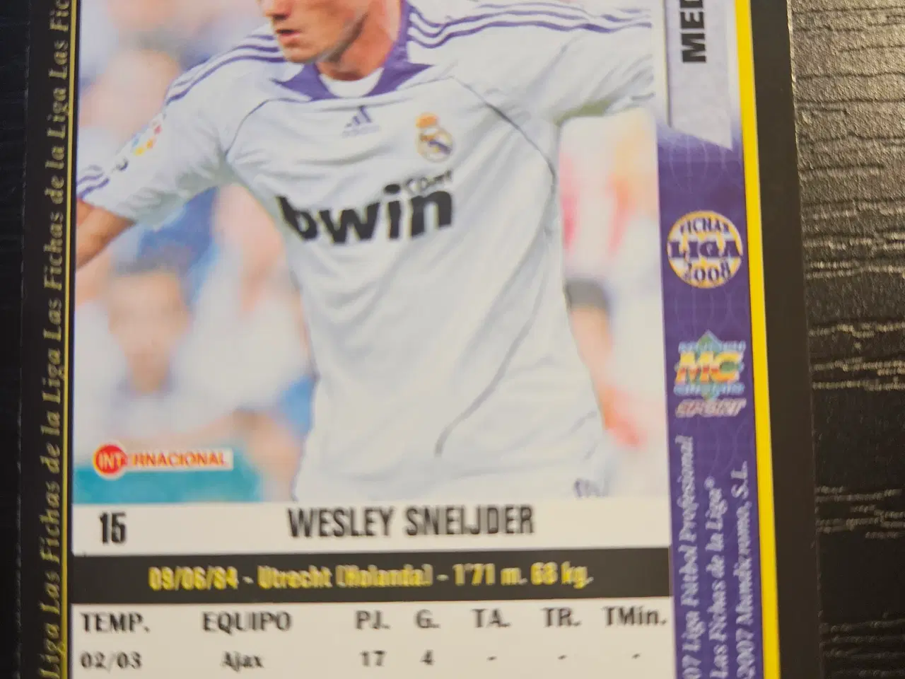 Billede 2 - Wesley Sneijder 2007 Fodboldkort