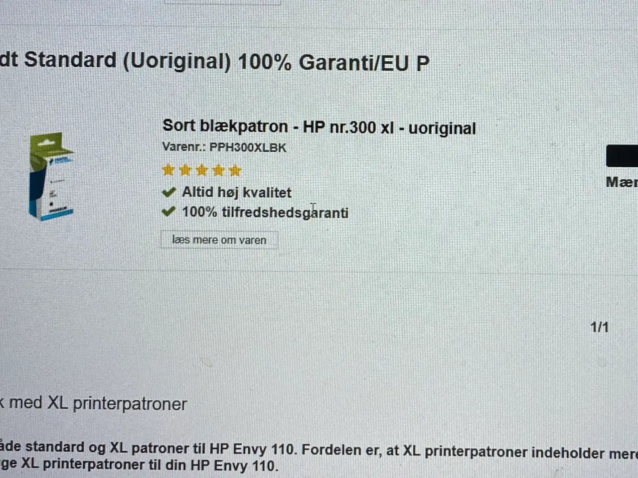 Billede 6 - Printerpatroner; 2 stk - farve hhv sort blæk