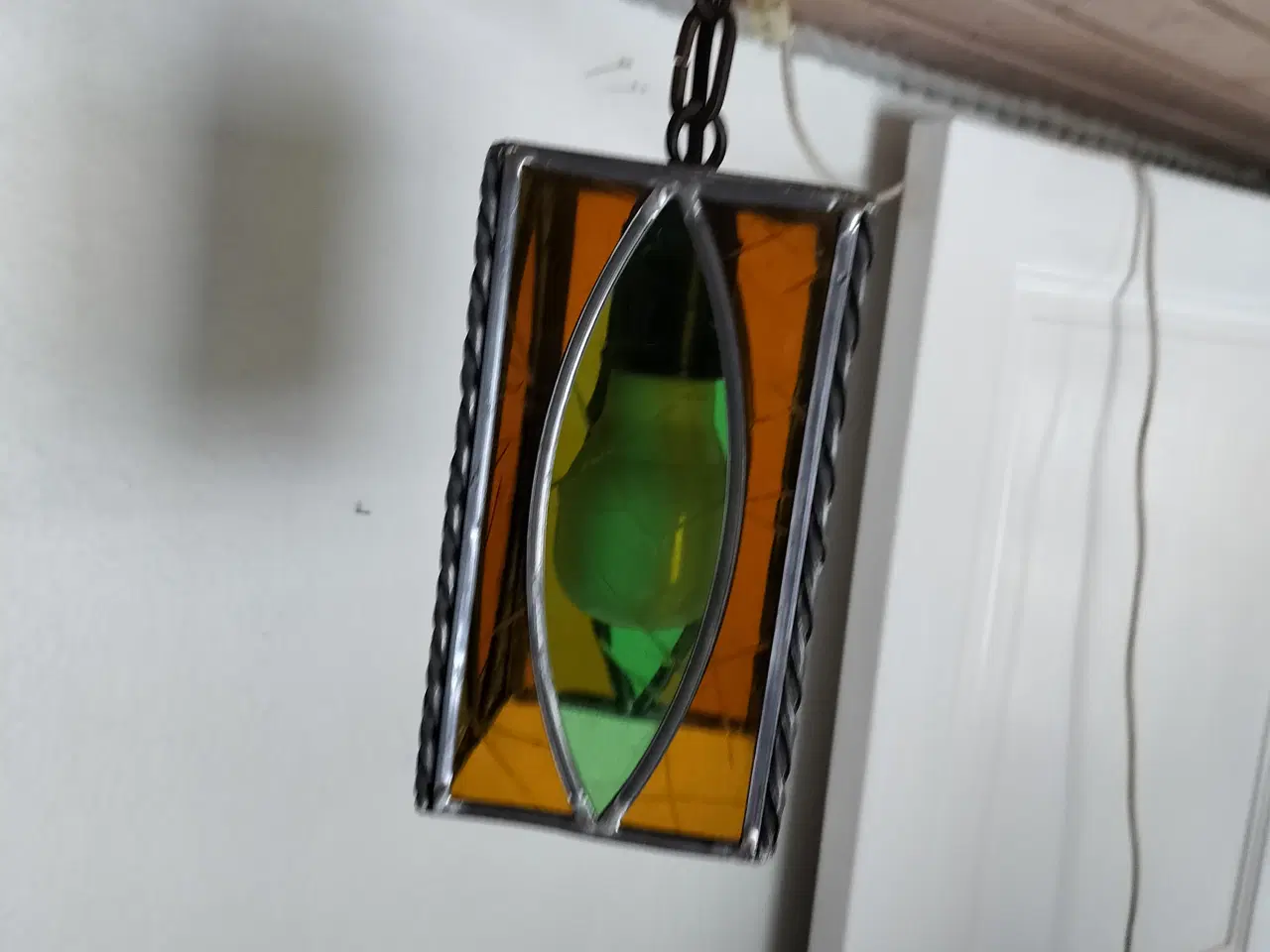 Billede 2 - Blyindfattet loftlampe i meget fin stand