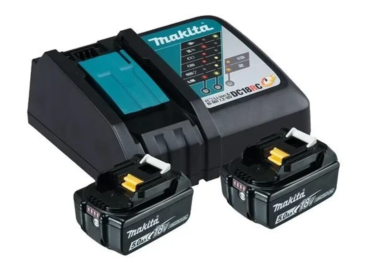 Billede 1 - Makita sæt med lader og 2 x 18 V 5,0 Ah batterier – Li-Ion