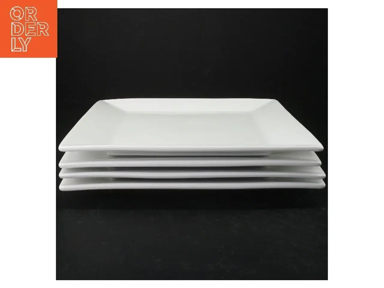 Billede 2 - 4 Hvide firkantede tallerkener fra Trend (str. 25,5 x. 25,5 cm)