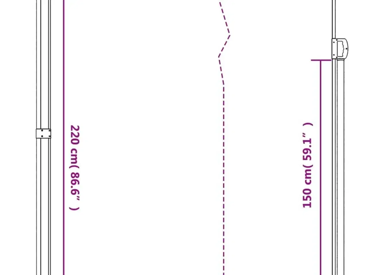 Billede 10 - Sidemarkise 220x500 cm sammenrullelig antracitgrå