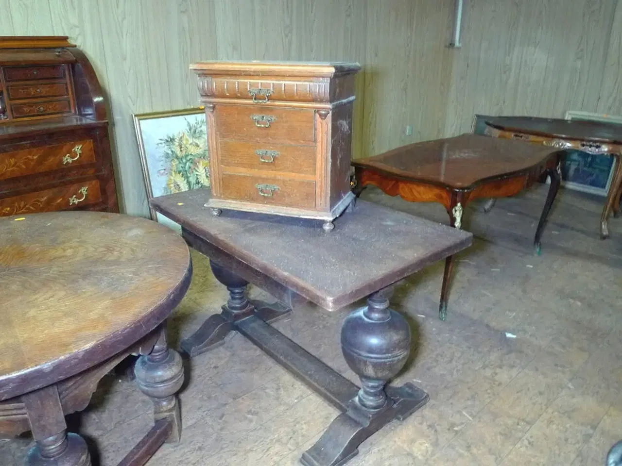 Billede 12 - 12 stk. møbler, sofa med ny stofrulle til ombetrækning