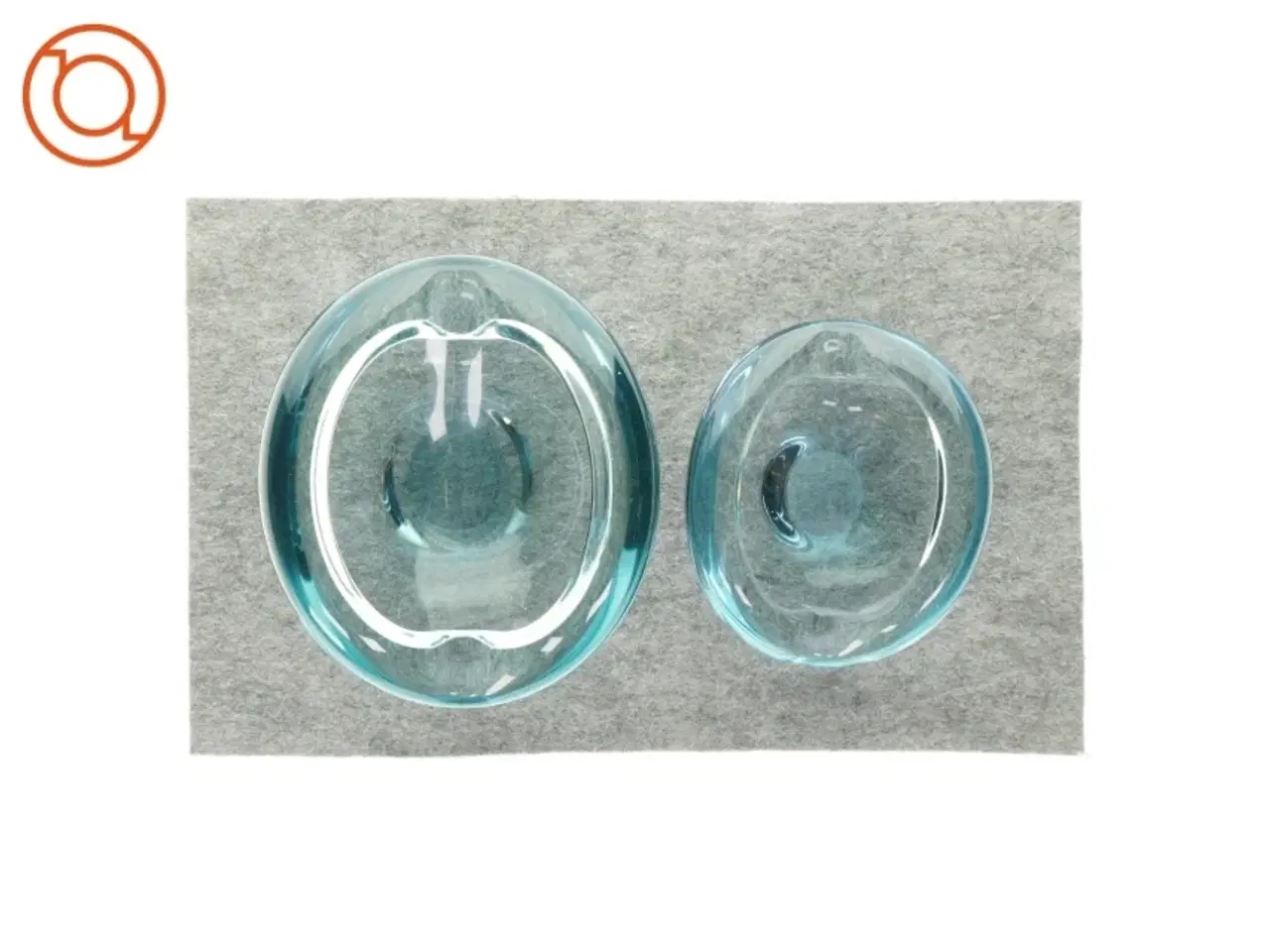 Billede 2 - Holmegaard vintage farvet glas Glasskåle / askebægre 2 stk. (str. 10 x 20 og 7 x 16cm)