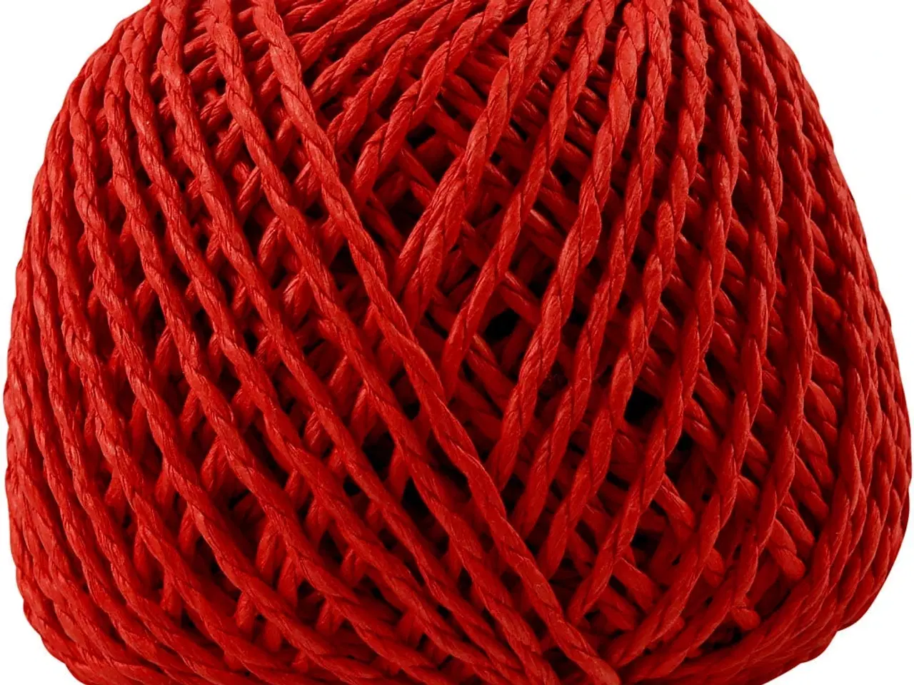 Billede 1 - Papirgarn, tykkelse 2,5-3 mm, rød, 150 g, 40m/ 1 ngl.