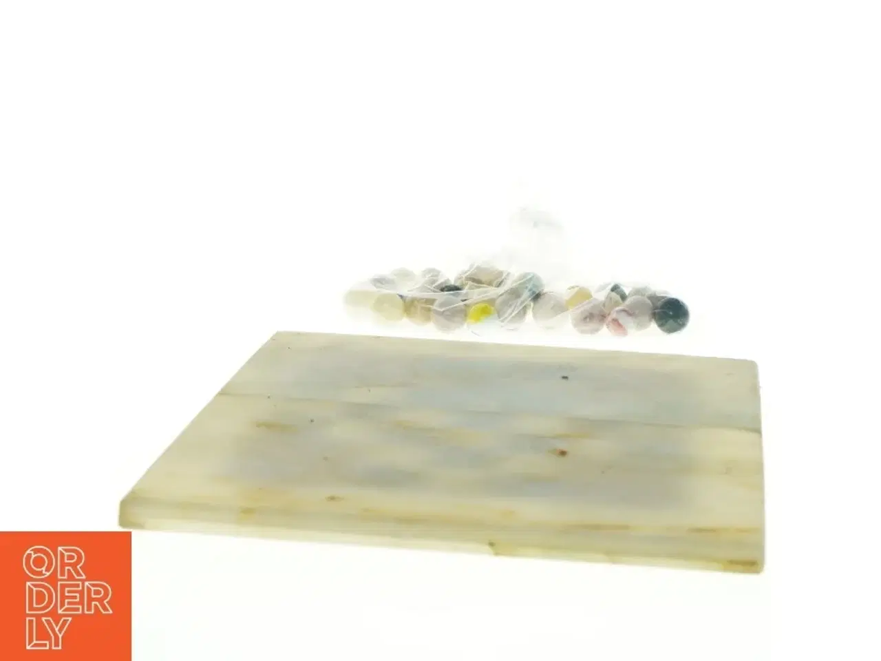 Billede 3 - Marmor dam mølle spil sæt med brikker (str. 22 cm)