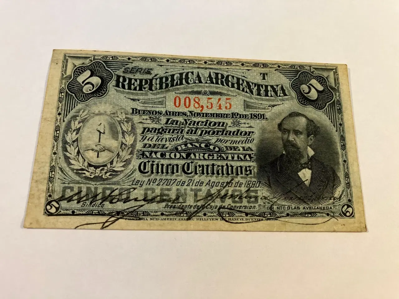 Billede 1 - 5 Centavos Argentina 1890