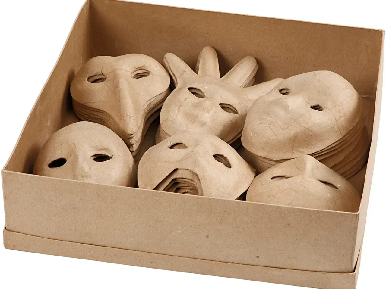 Billede 1 - Håndlavede Papmaché Dekorationsmasker, 60 stk.