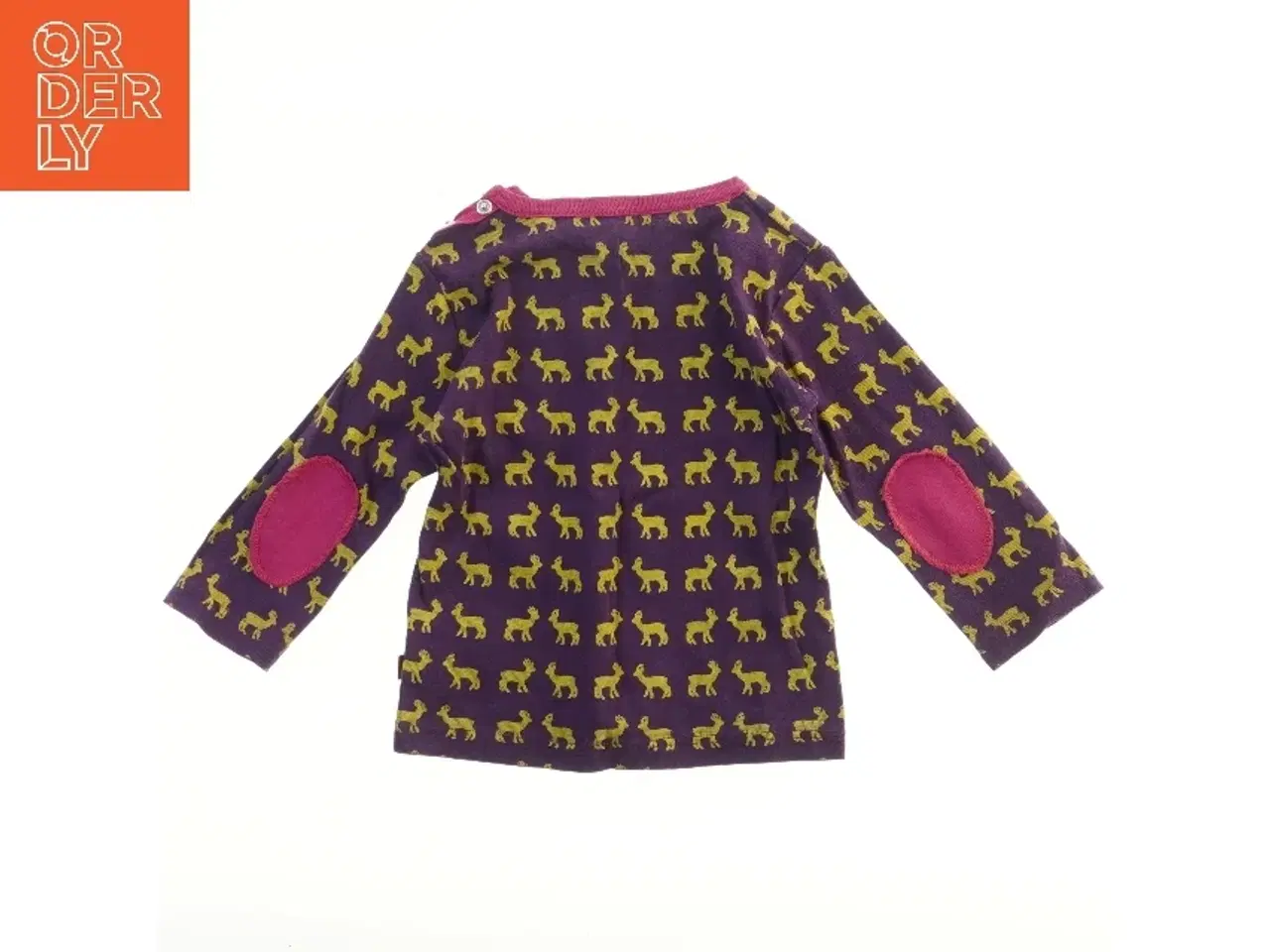 Billede 2 - Langærmet børnebluse med dyremotiv fra Hjorth (str. 80)