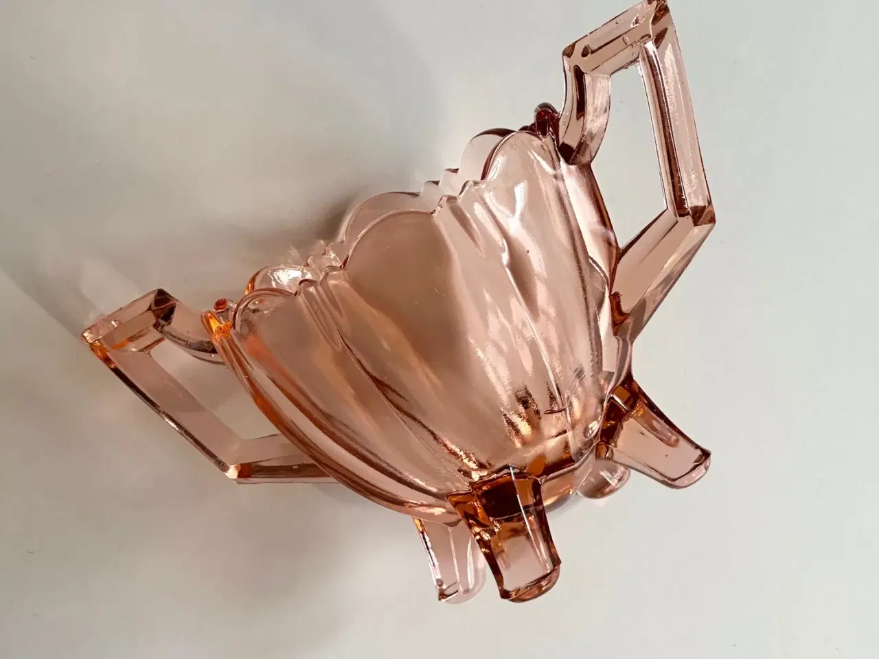 Billede 2 - Skål m hanke, rosa glas