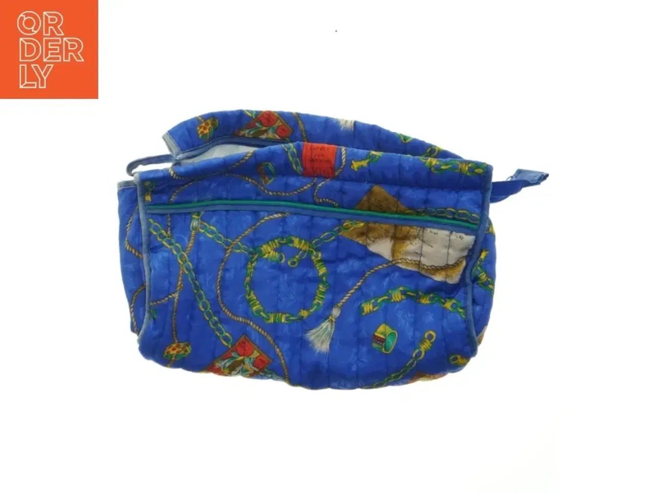 Billede 1 - Blå taske med kæde print (str. 31,5x22 cm)