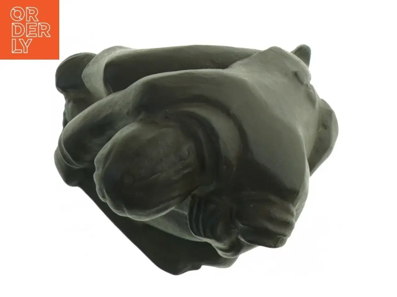 Billede 2 - Skulptur af siddende figur (str. H. 18 cm. b. 13 cm)