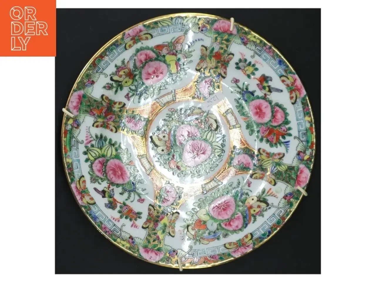 Billede 1 - Håndmalet porcelænsplatte (str. 23 cm)