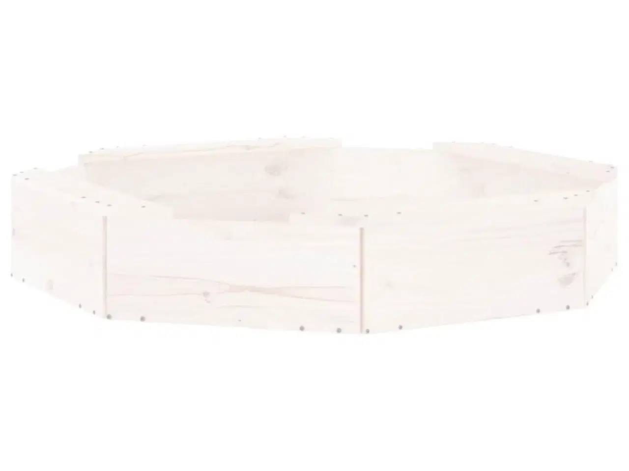 Billede 2 - Sandkasse med sæder ottekantet massivt fyrretræ hvid