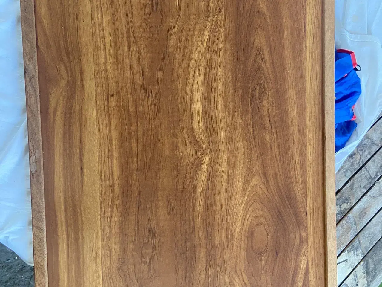 Billede 1 - Teak bordplade 85x54 cm – mat lakeret, ubrugt – pe