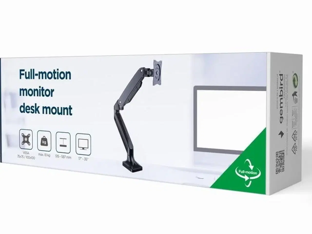 Billede 13 - Skærmarm Gembird MA-DA1-03 til bord, gasfjeder, 17–35", sort