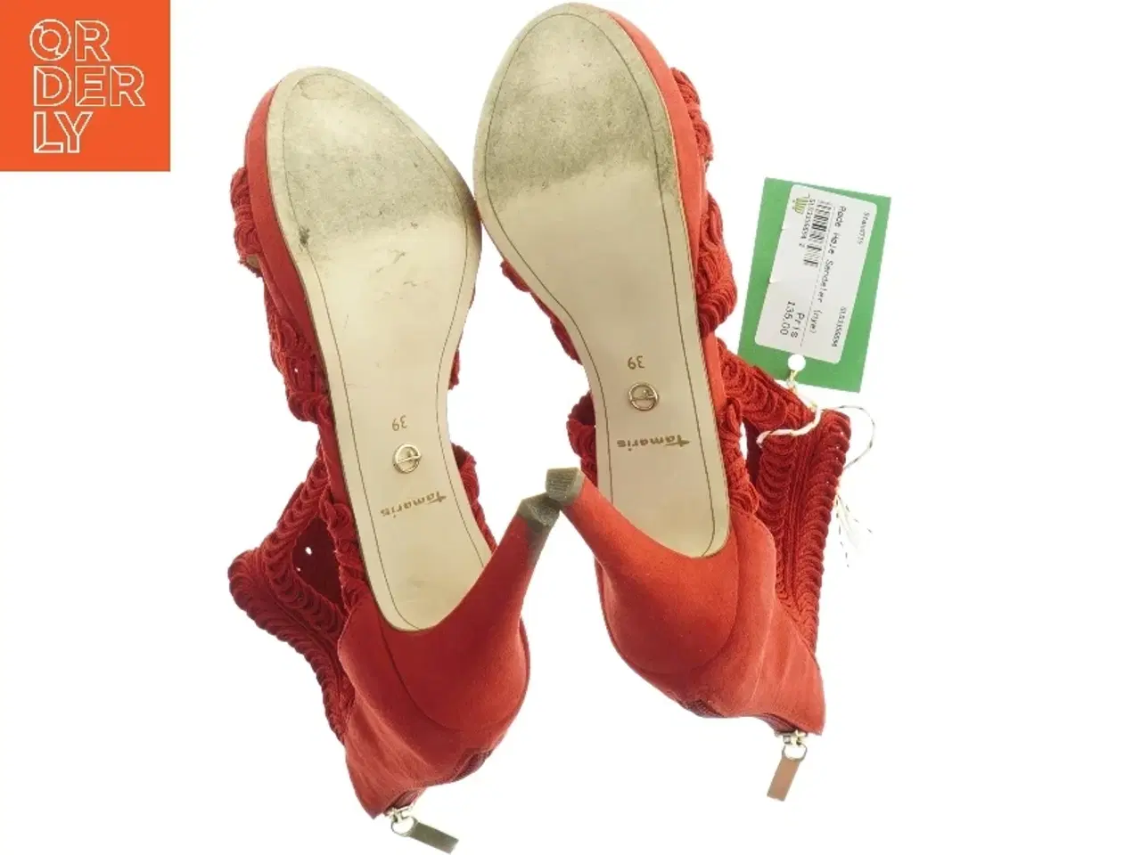 Billede 2 - Røde stiletter med snøredetaljer fra Tamaris (str. 39)