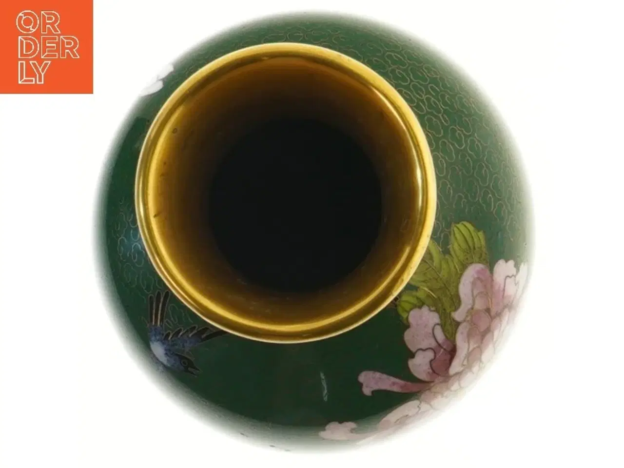 Billede 3 - Grøn cloisonné vase (str. 24 cm)