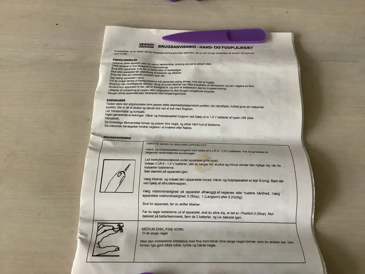 Billede 3 - Hånd og fodplejesæt er til batterier