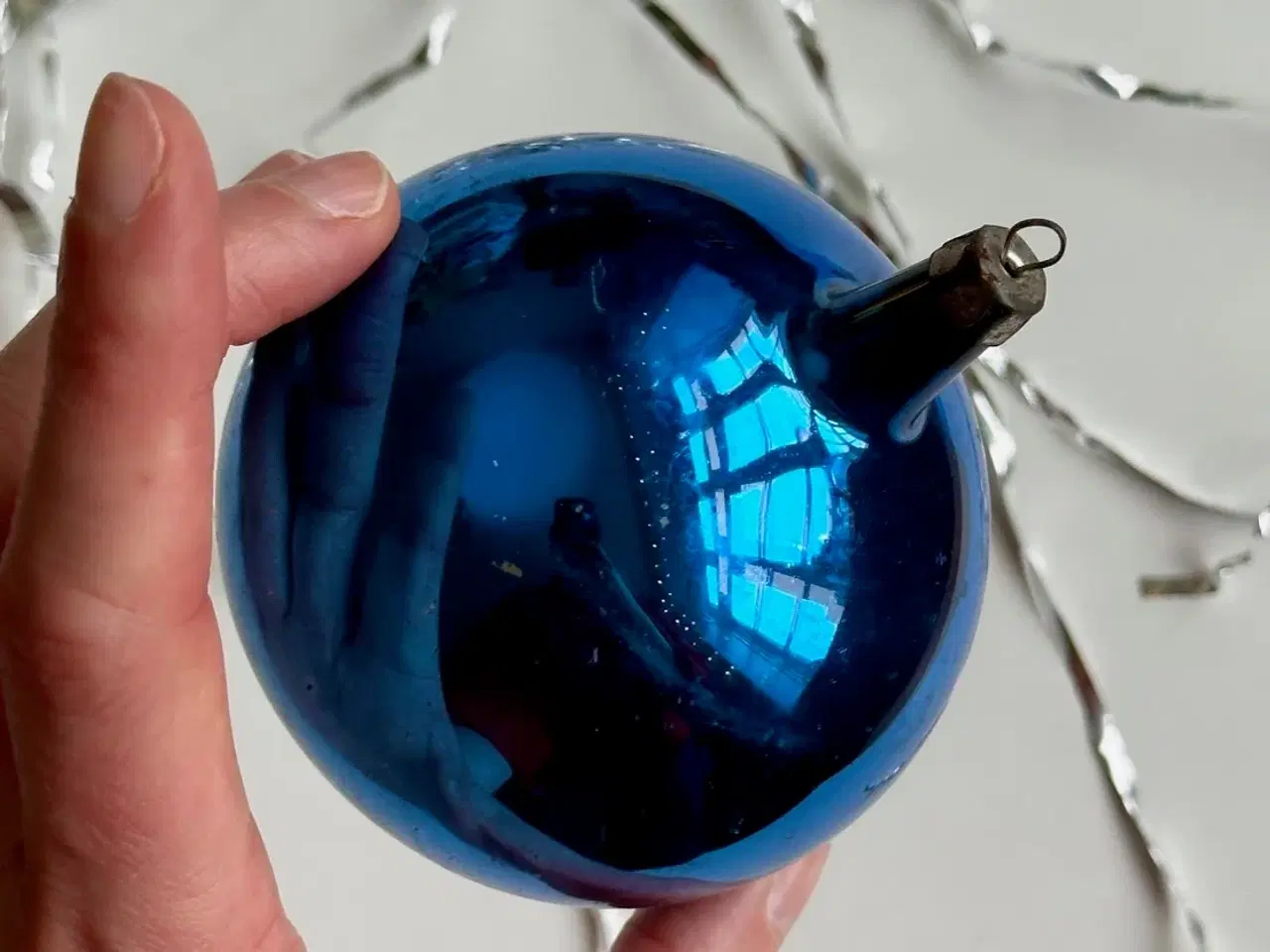 Billede 4 - Vintage julekugle, stor blå