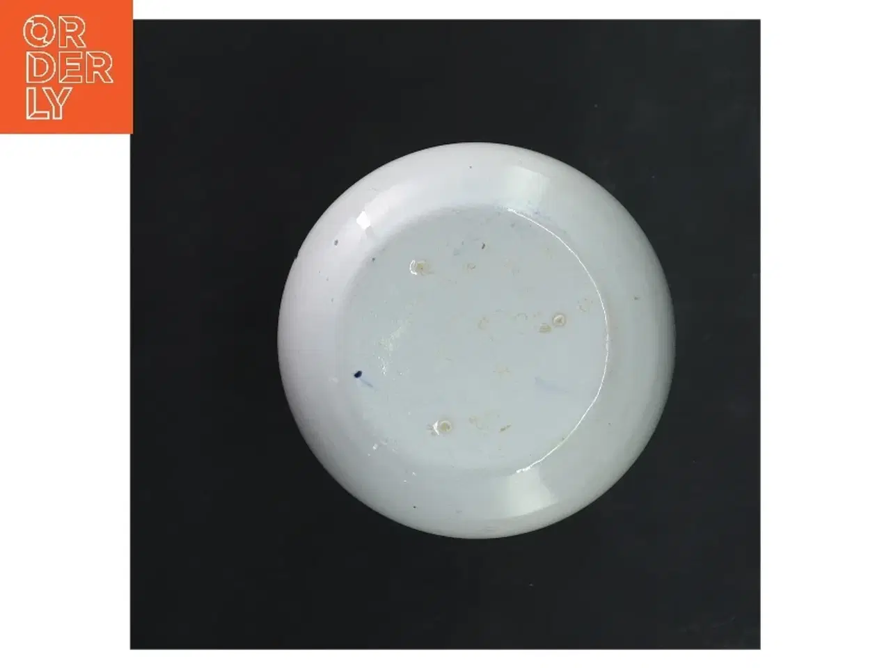 Billede 2 - Keramisk vase med blåt blomsterdesign (str. Ø 9xh 17 cm)