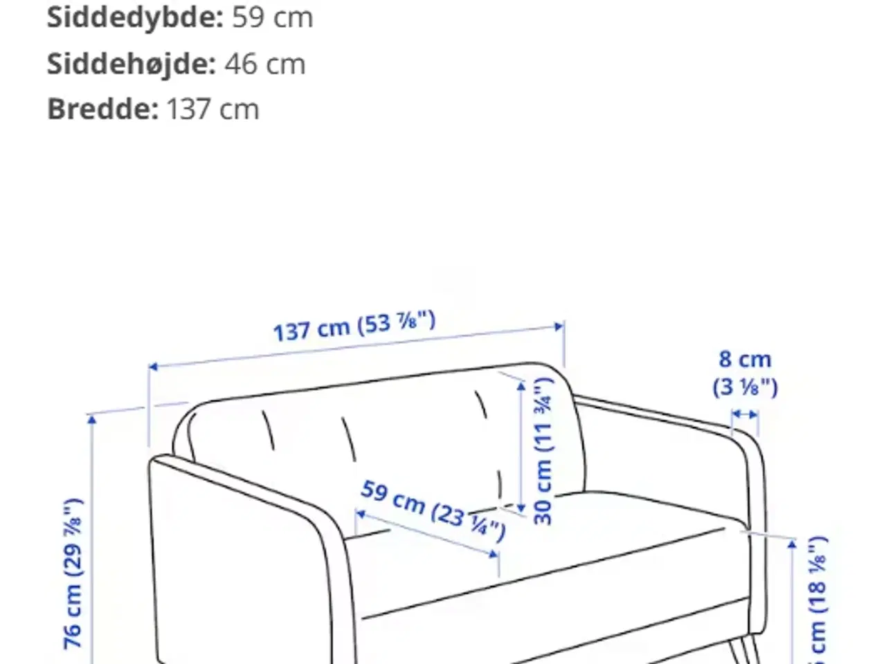 Billede 2 - Sofa, stof, 2 pers. , Ikea Linanäs