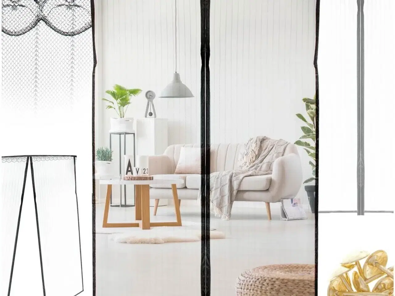 Billede 11 - Magnetisk myggenet til dør – 85 × 210 cm, sort