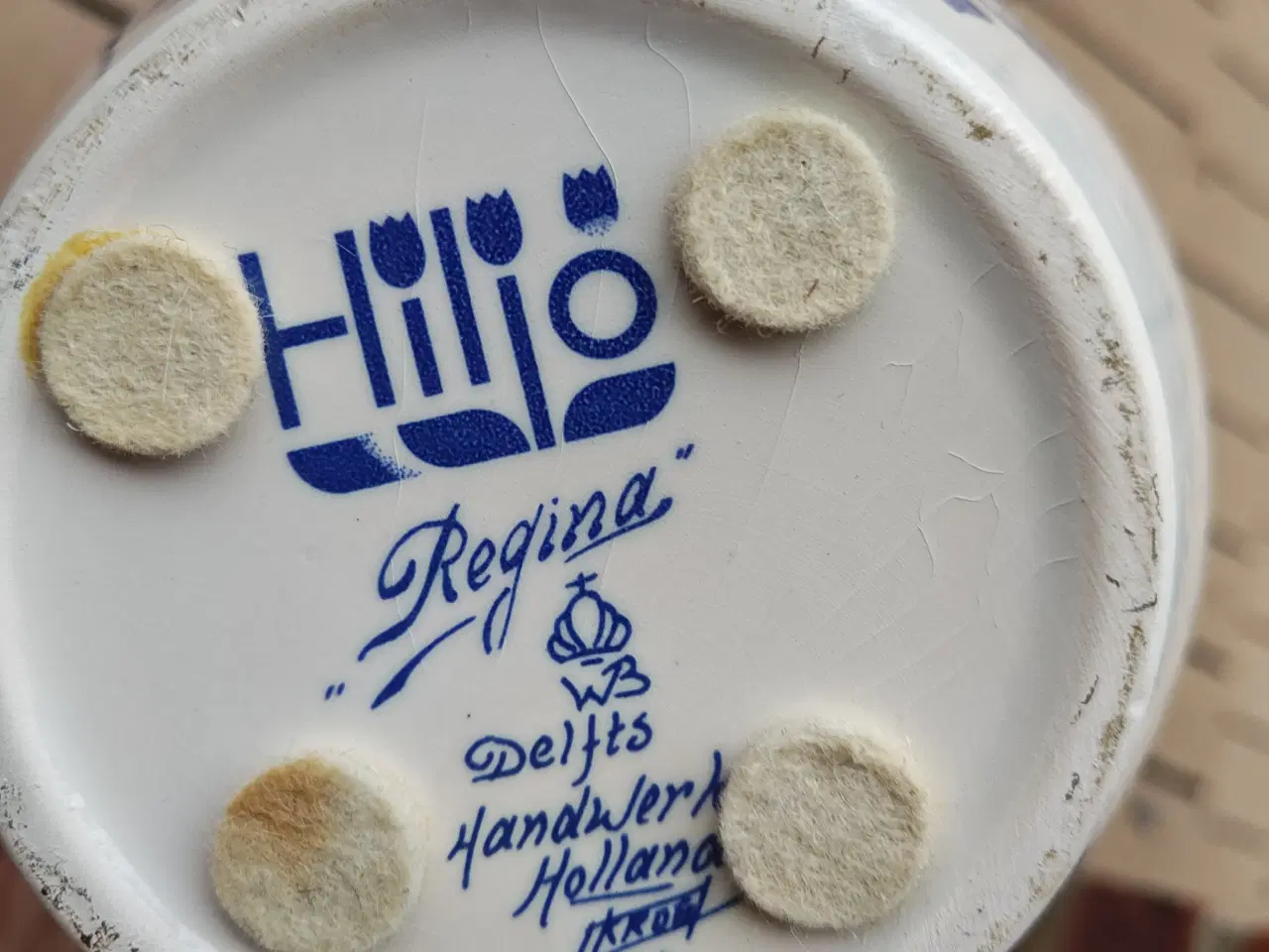 Billede 3 - Tobakskrukke - Håndmalet Delfts