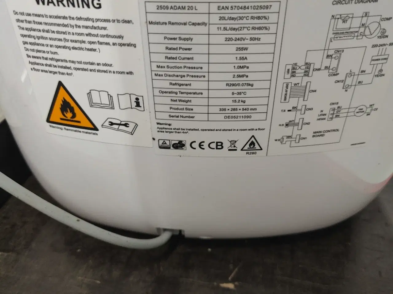 Billede 2 - Affugter EEESE Adam 20l