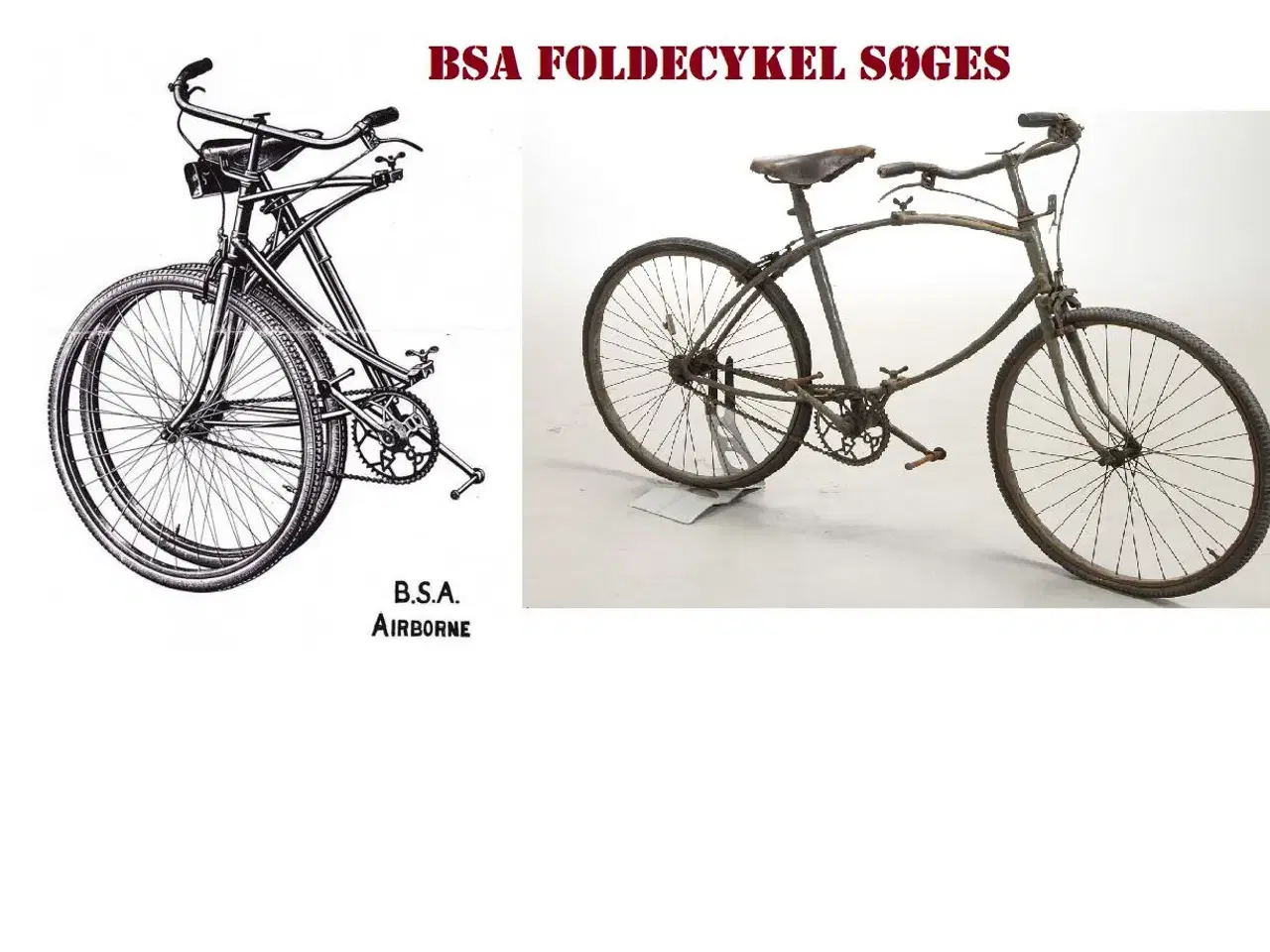 Billede 1 - BSA Faldskærms / Foldecykler,